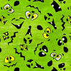 Cotton Fabric Spooktacular-Face Toss-Lime-Cotton Fabric - QT Fabrics