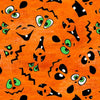 Cotton Fabric Spooktacular Face Toss Orange Cotton Fabric - QT Fabrics