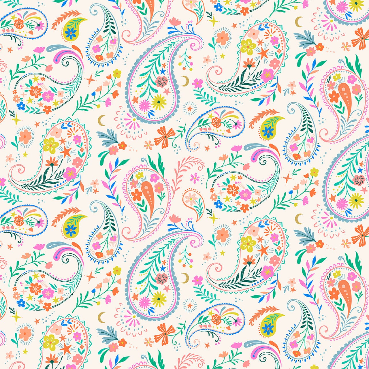 cotton fabric Spring birds on green - Songbird - Dashwood Studio
