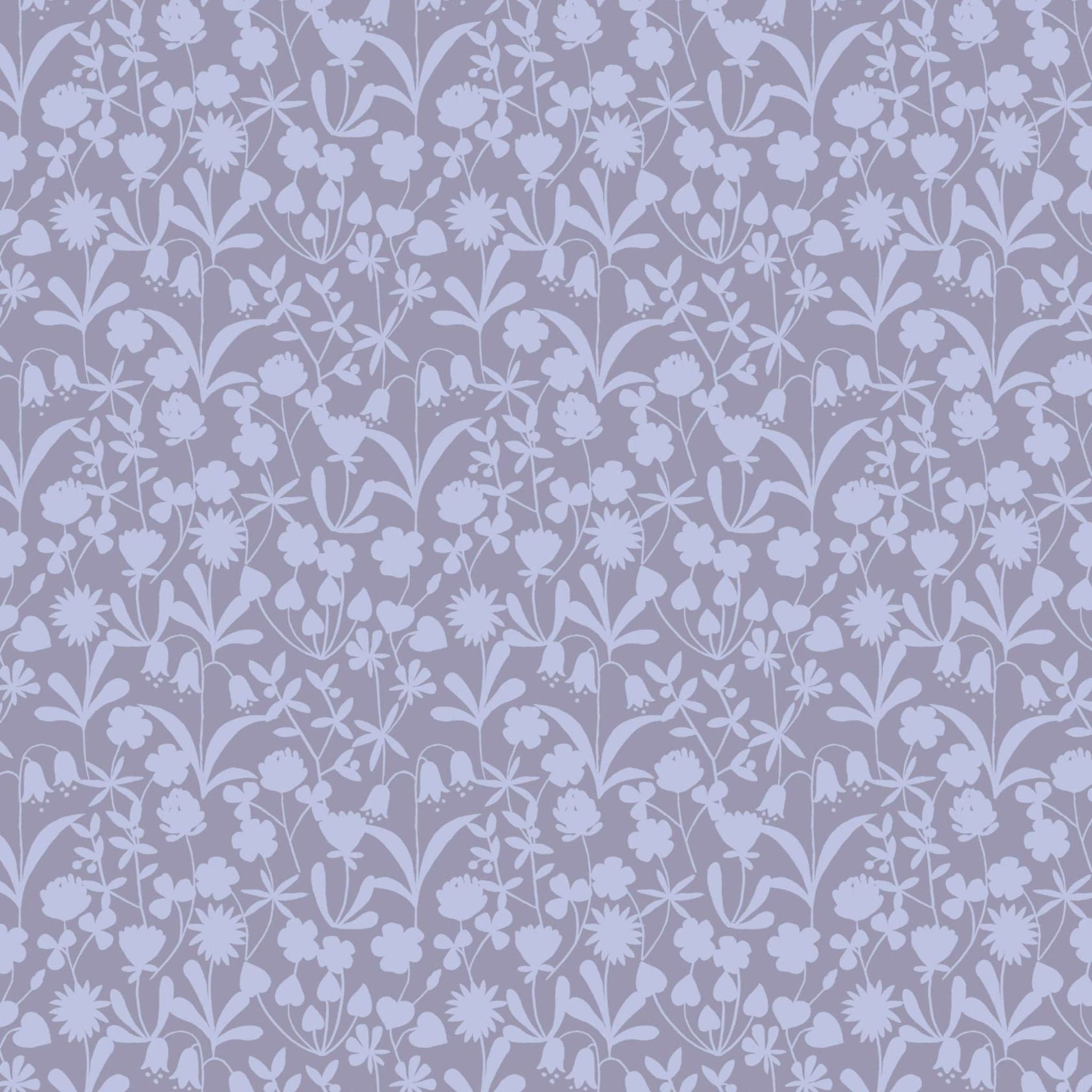 Fabric Spring bluebells floral on lavender cotton fabric - 'Bluebell Wood' Lewis & Irene