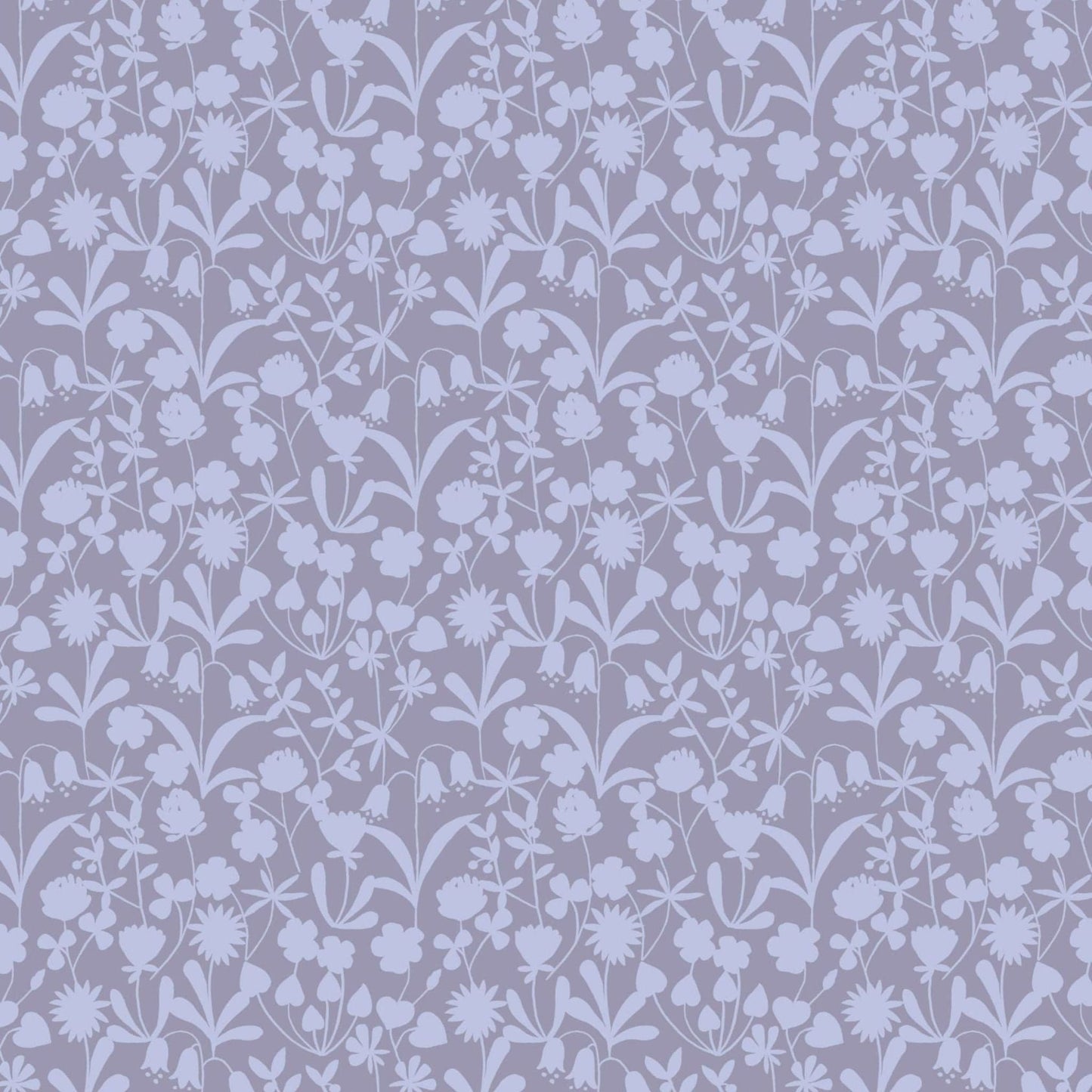 Fabric Spring bluebells floral on lavender cotton fabric - 'Bluebell Wood' Lewis & Irene
