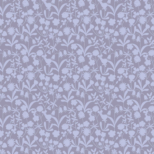 Fabric Spring bluebells floral on lavender cotton fabric - 'Bluebell Wood' Lewis & Irene