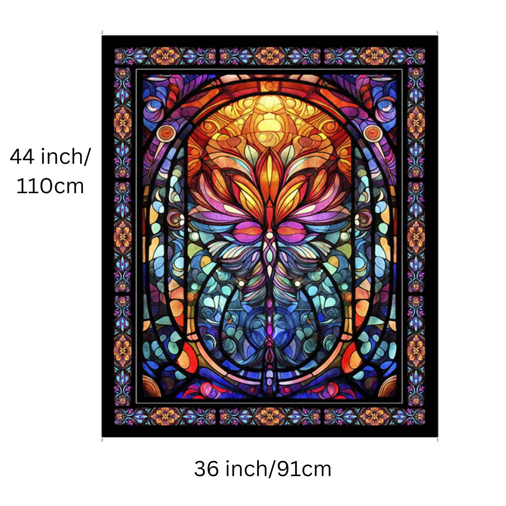 cotton fabric Stained glass fabric panel - Radiant Reflections - QT Fabrics - AS30393X