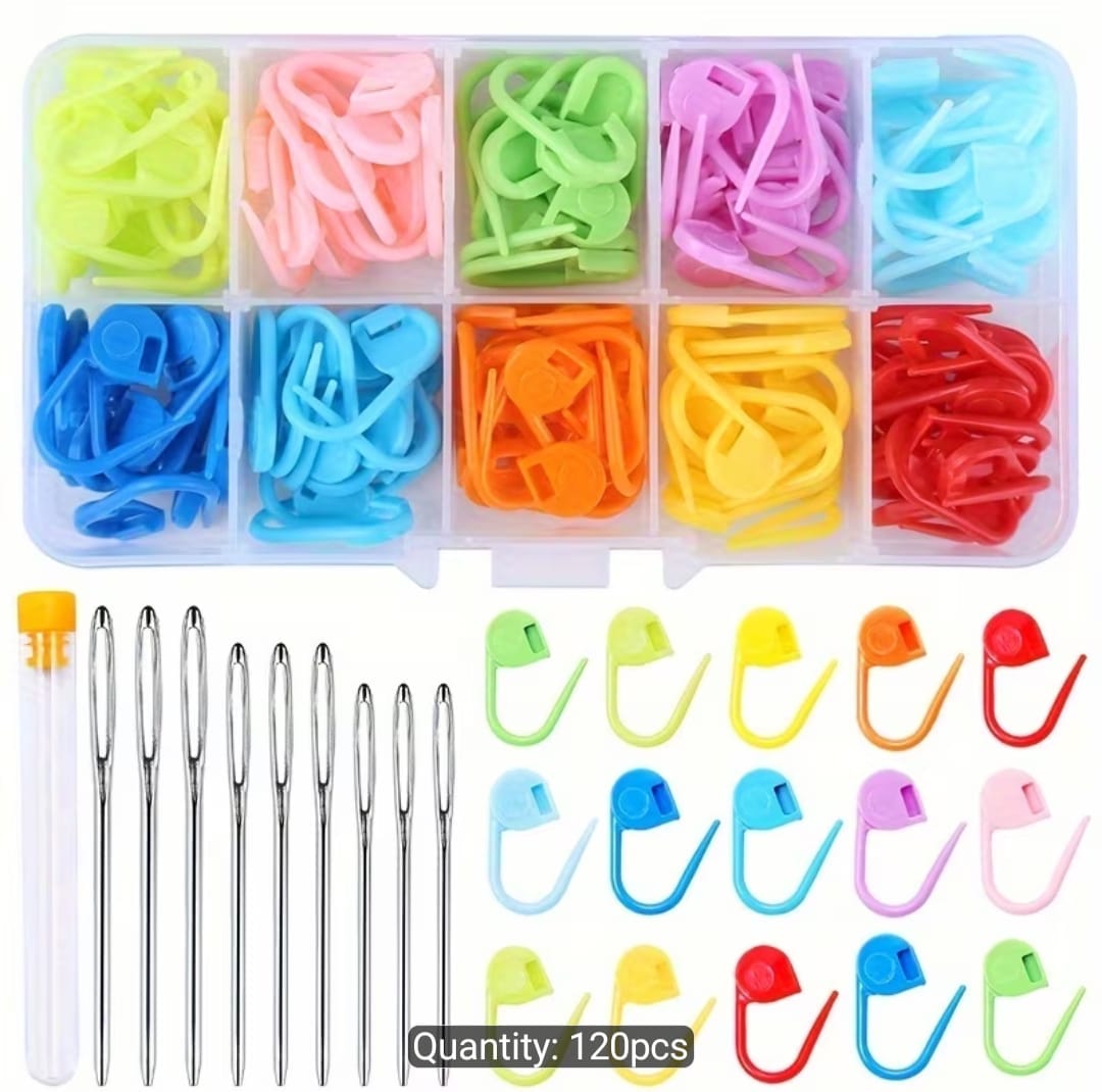 Stitch markers and needles