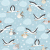 Fabric Stork baby arrival on blue fabric - Special Delivery - Lewis & Irene