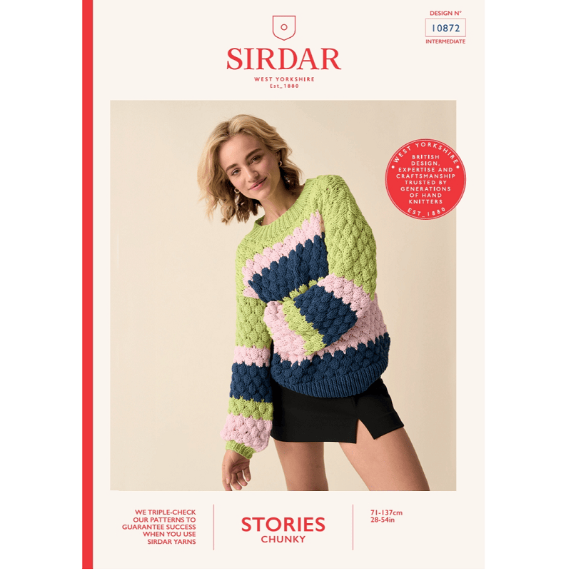 Stripes but better sweater knitting pattern in SIRDAR STORIES CHUNKY - Sirdar 10872