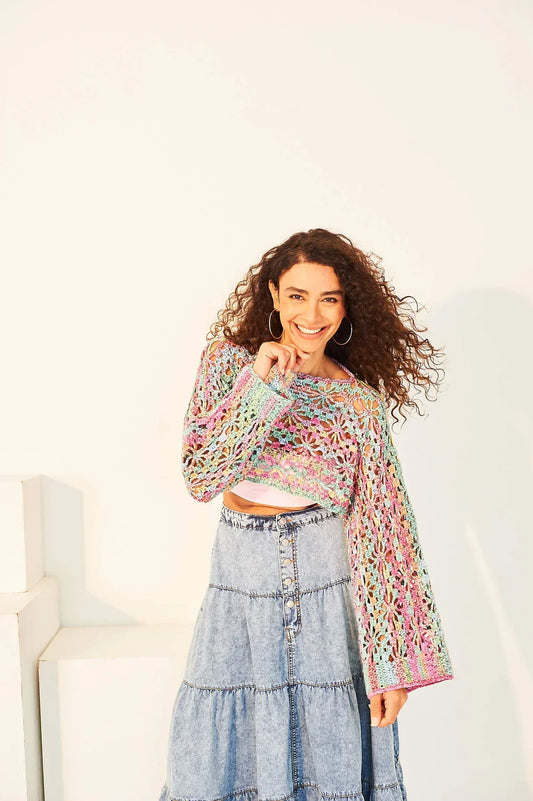 crochet-pattern Stylecraft 10133 top and shrug crochet pattern