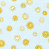 smiling sun faces on pale blue brushed cotton fabric - Over the Rainbow Cozy Cotton by Robert Kaufman