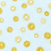 Fabric Sun faces on blue cotton brushed cotton - Over the Moon Cozy Cotton - Robert Kaufman