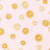 Fabric Sun faces on pink cotton brushed cotton - Over the Moon Cozy Cotton - Robert Kaufman