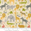 cotton fabric Sun faces on yellow fabric - Noah's Ark - Moda