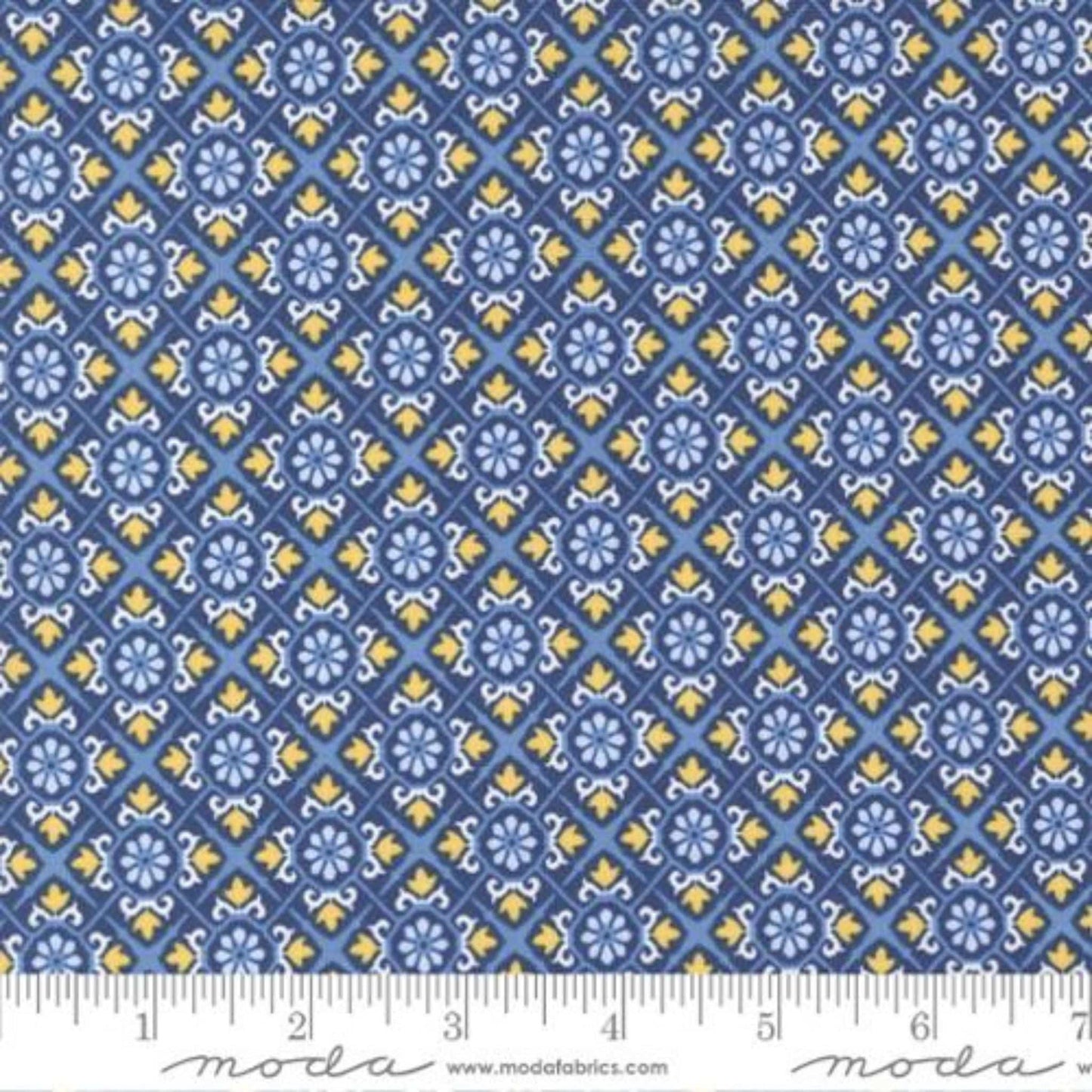 quilting cotton Sunflowers on blue cotton - Sunflowers in my Heart - Moda