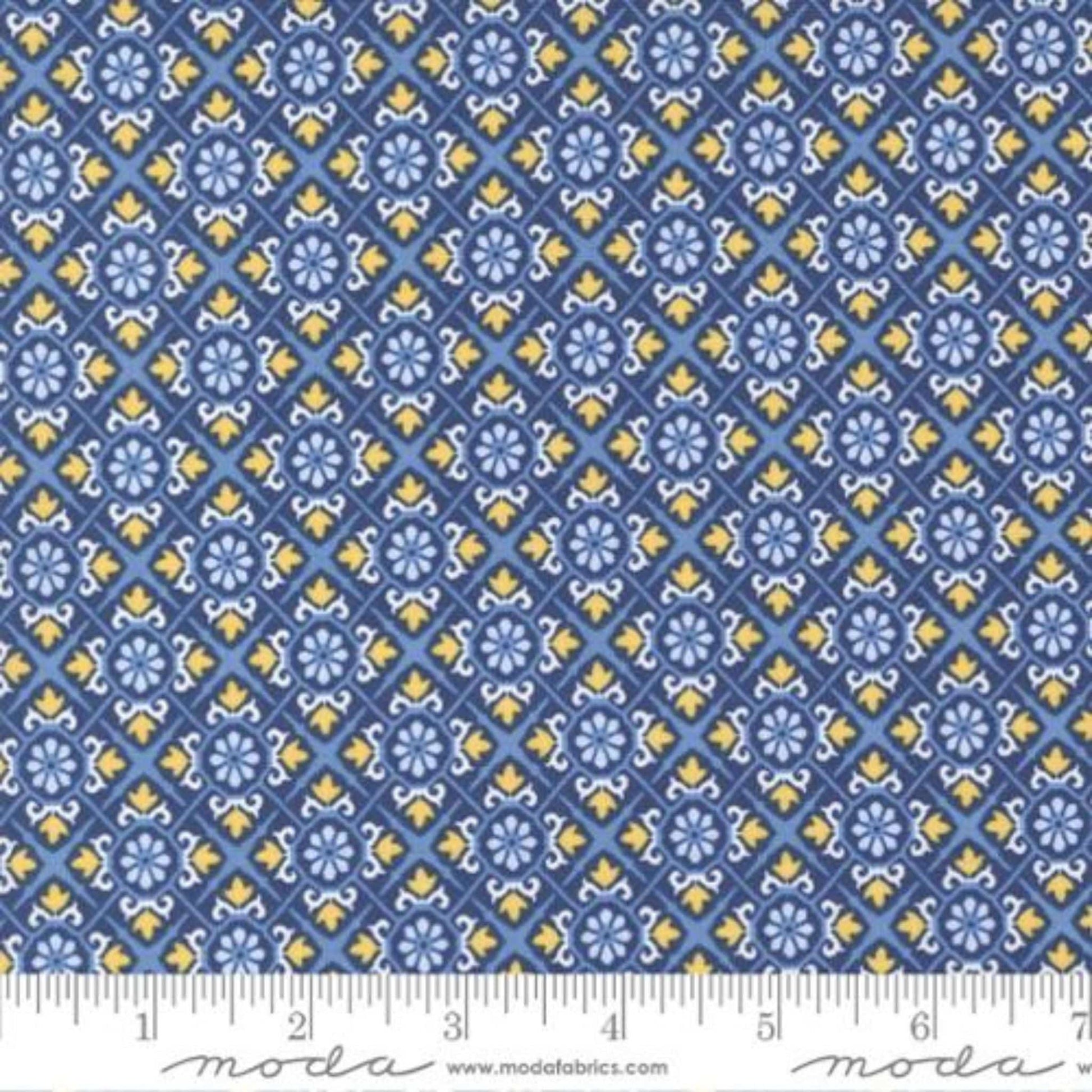 quilting cotton Sunflowers on blue cotton - Sunflowers in my Heart - Moda