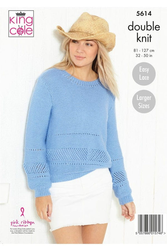 Sweater and Cardigan knitting pattern Double Knit - King Cole 5614