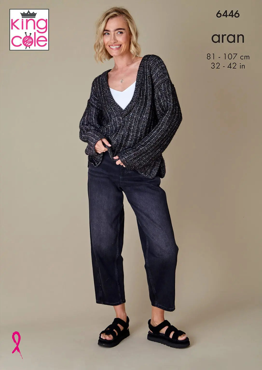 Sweater and Cardigan knitting pattern in Aran - King Cole 6446