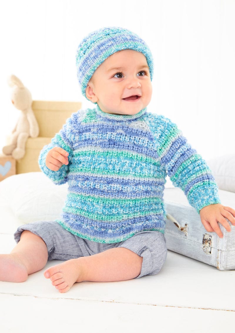 Sweater, cardigan and hat baby pattern - King Cole 6461