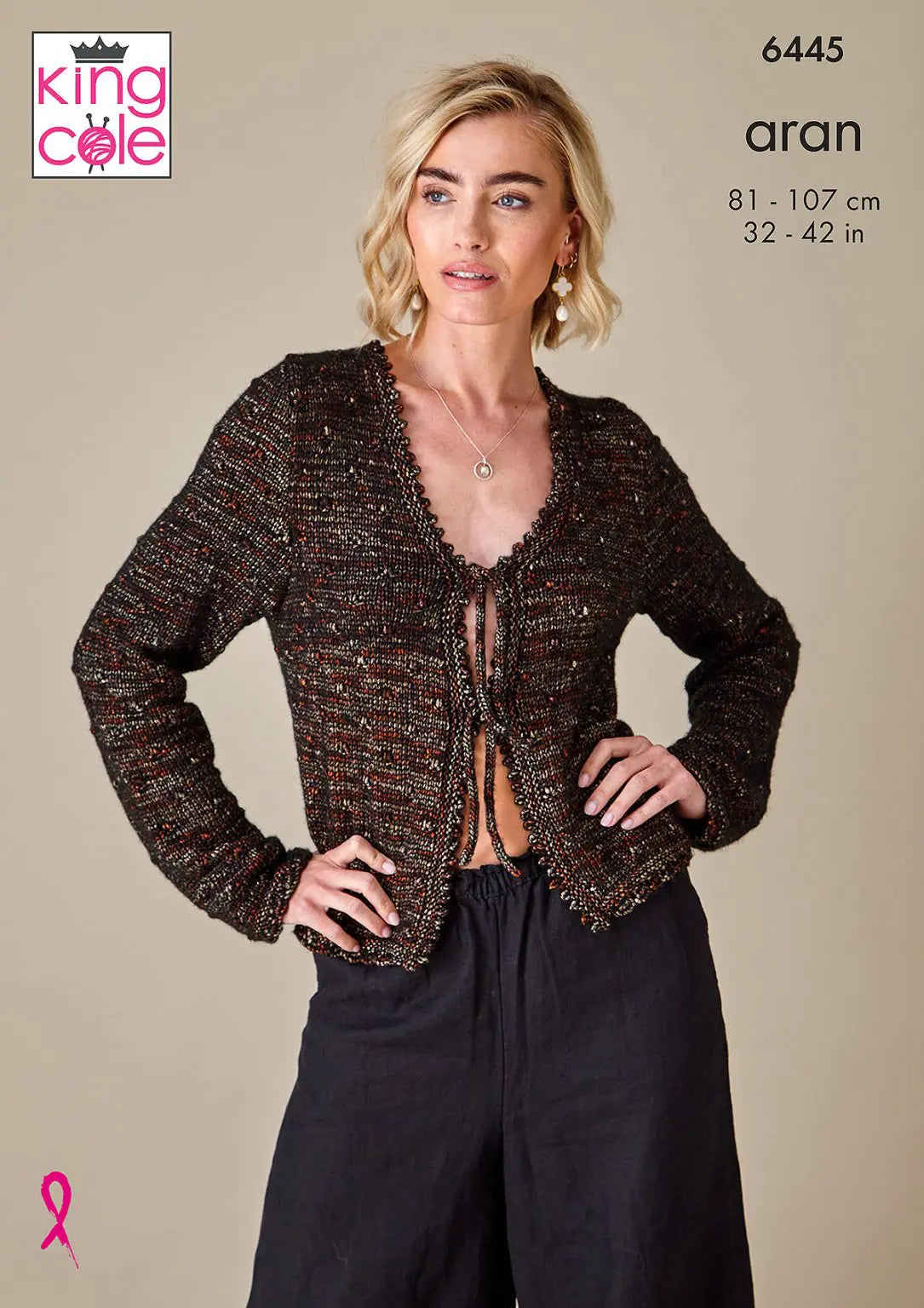 Tank Top and Cardigan knitting pattern in Aran - King Cole 6445
