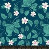 cotton fabric Teal cardinal birds on blue  - Backyard - Moda - RS2089 13