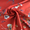 fabric Terracota floral viscose dressmaking fabric