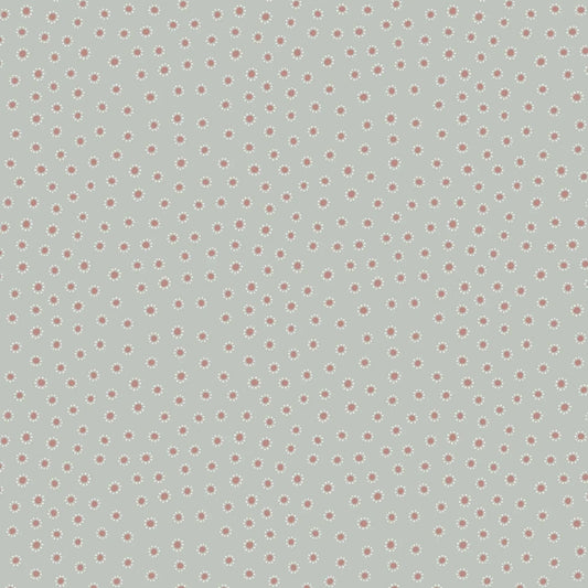 Fabric Tiny flowers on grey cotton fabric - Hannah's Flowers by Lewis & Irene