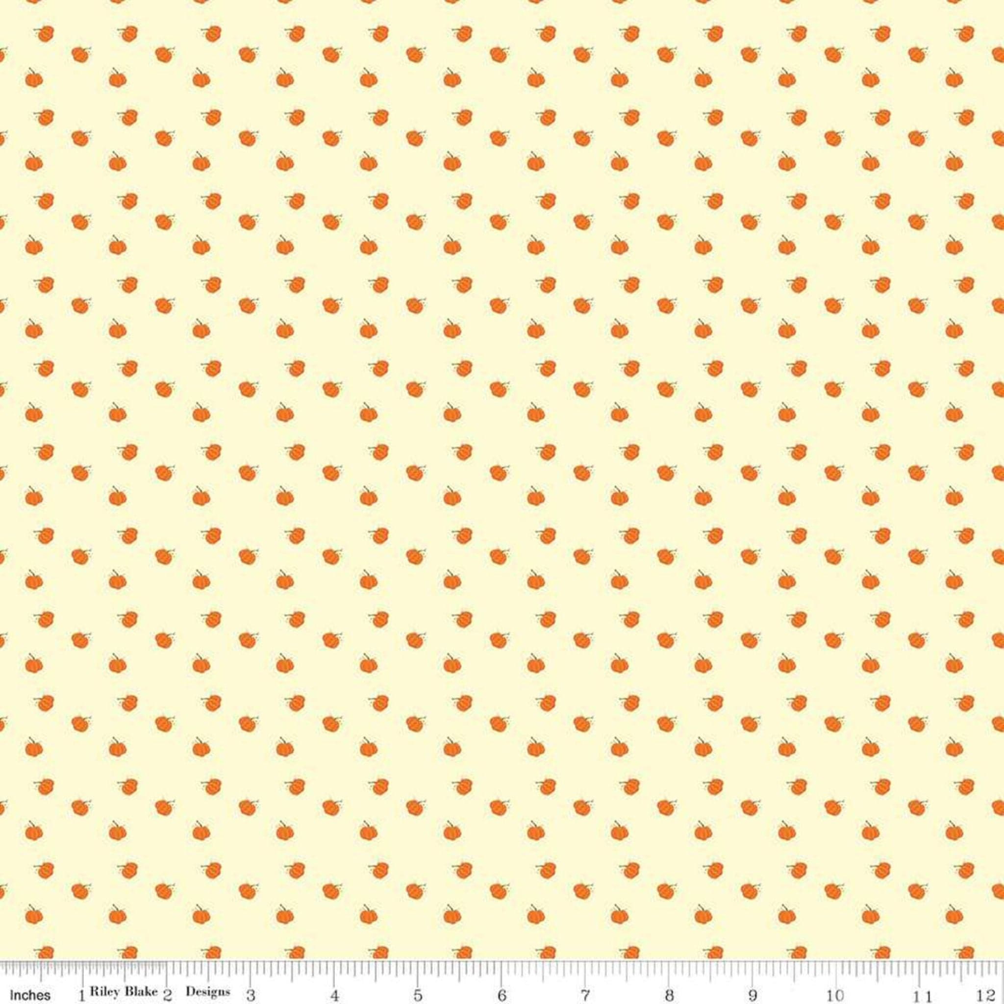 cotton fabric Tiny pumpkins on cream - Fall's in Town - Riley Blake