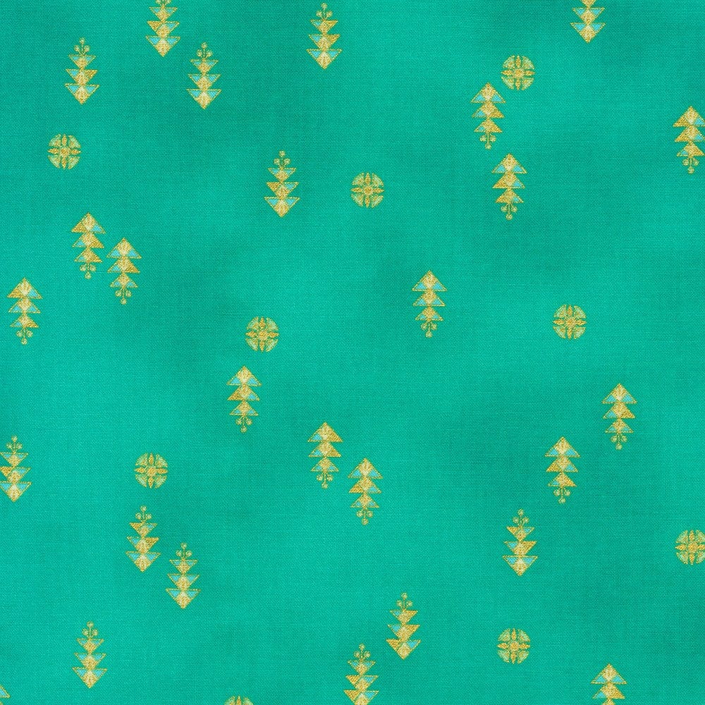 cotton fabric Turquoise Egyptian inspired cotton fabric - Ancient Beauty - Robert Kaufman