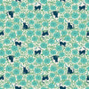 cotton fabric Turquoise flowers on teal  - Backyard - Moda - RS2084 14