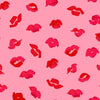 Red lips kisses on pink cotton - Je T'aime Dashwood Studio