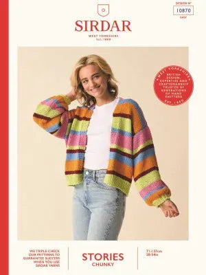 Vibe crop cardigan knitting pattern in SIRDAR STORIES CHUNKY - Sirdar 10870