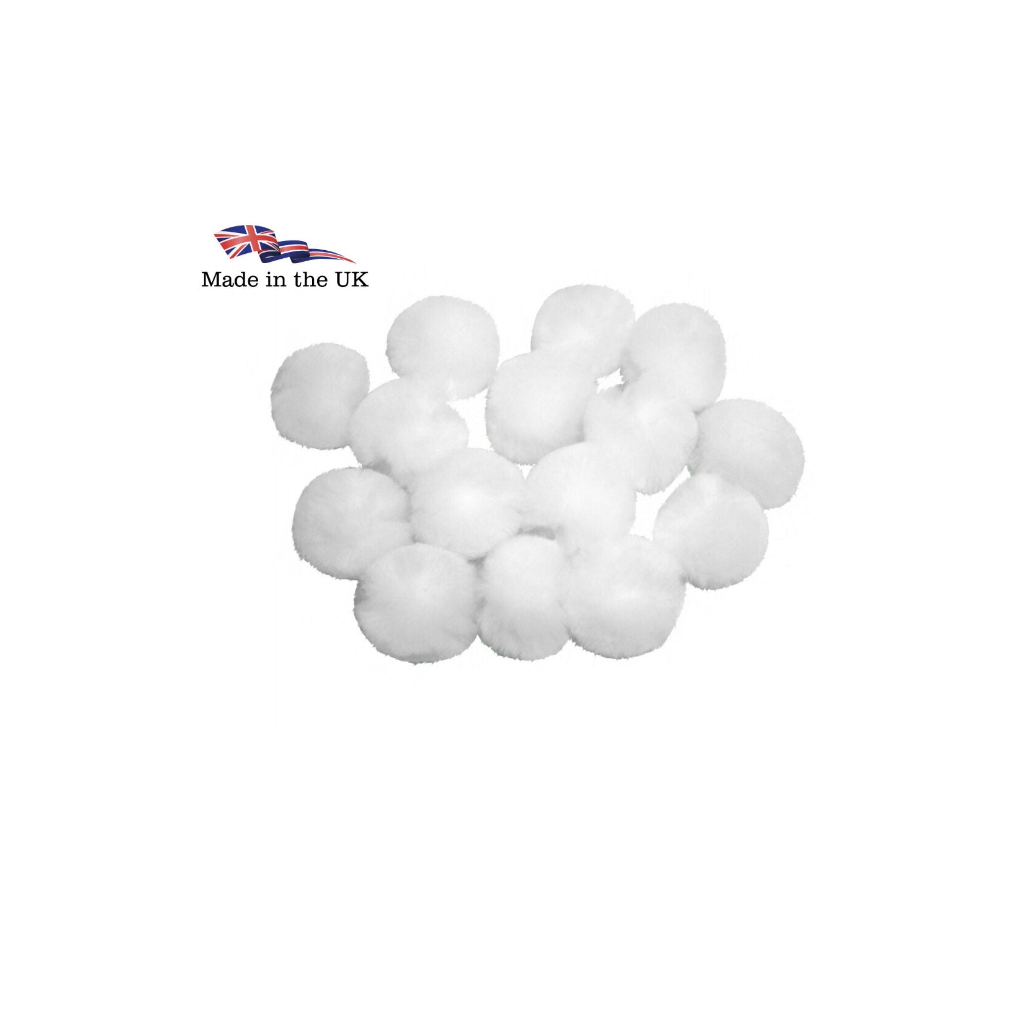 White pom poms 40mm crafting