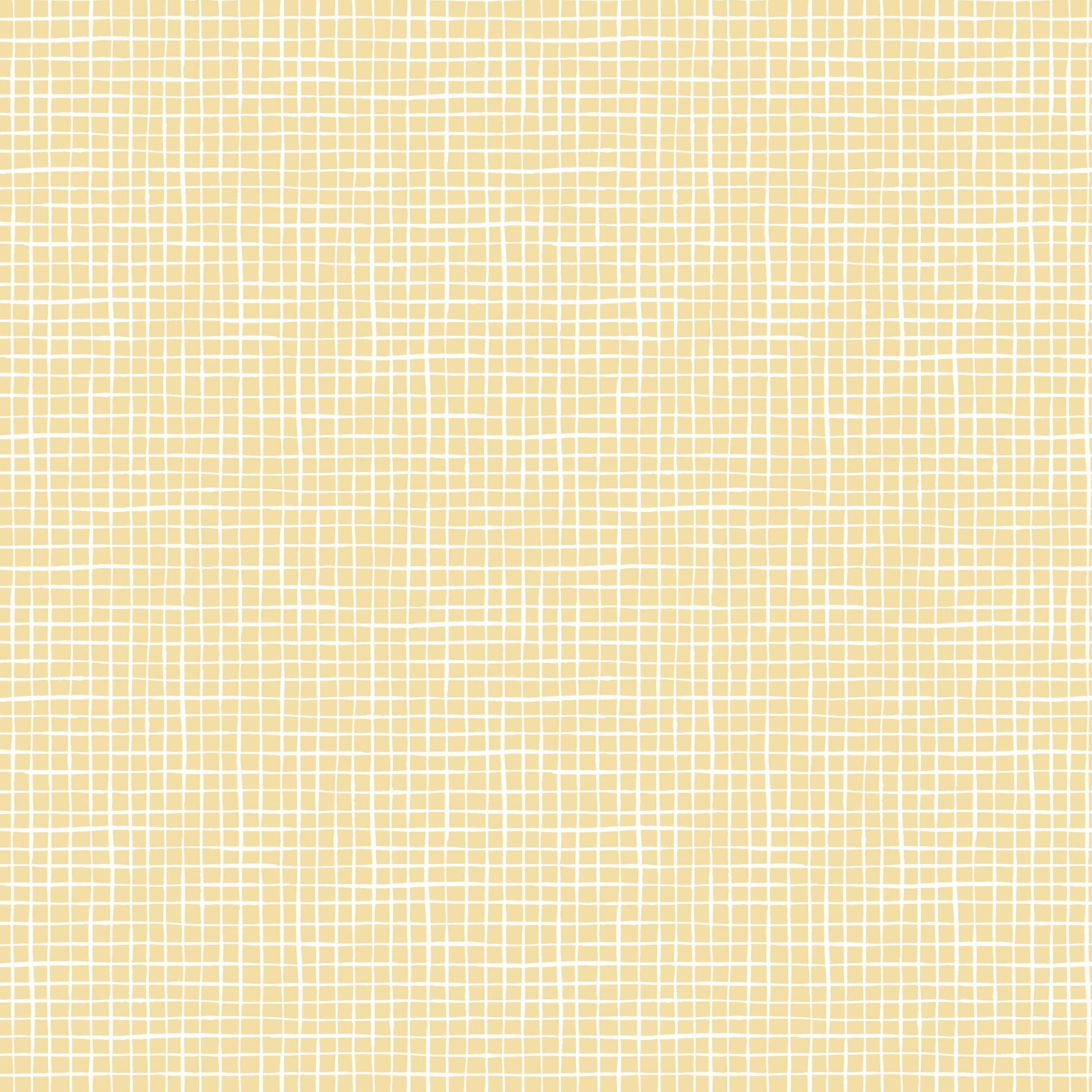 Fabric White checks on Yellow 100% cotton fabric - Bella Bunny & Bear by Lewis & Irene