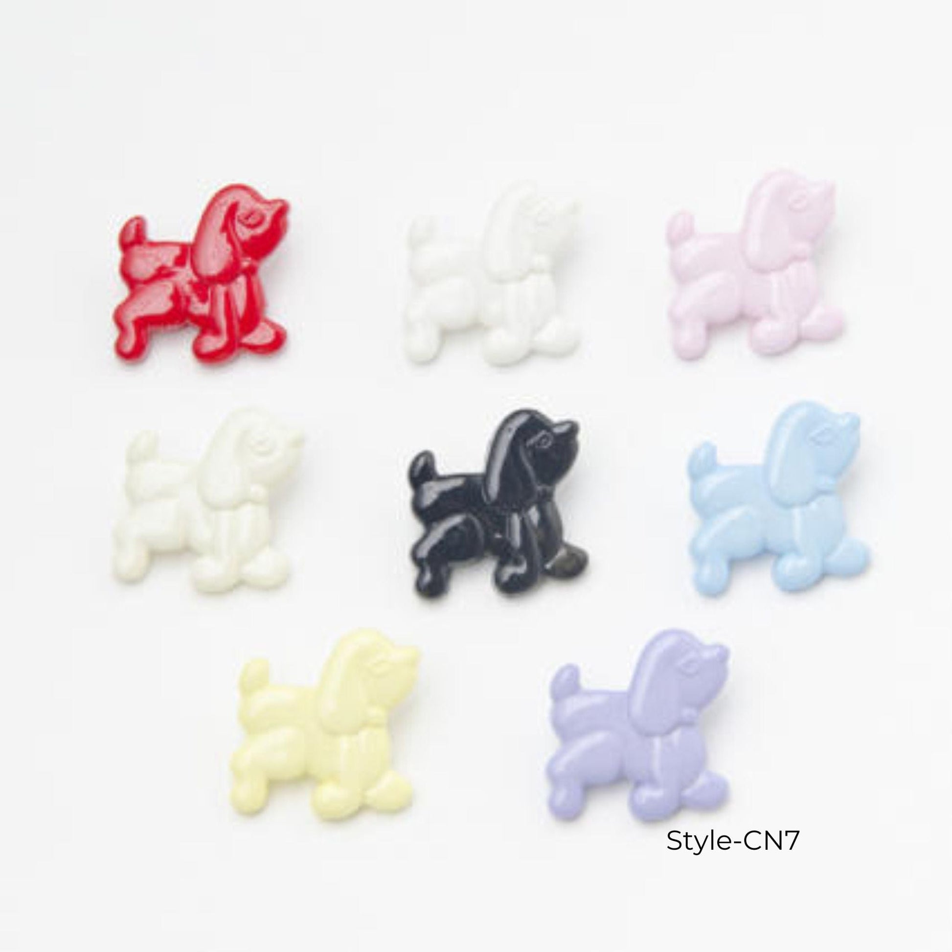 White poodle buttons style-CN7