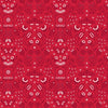 Fabric Winter botanical on red cotton fabric - Lewis & Irene