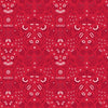 winter botanical florals on red cotton - Winter Botanical by Lewis and Irene