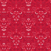 winter botanical florals on red cotton - Winter Botanical by Lewis and Irene