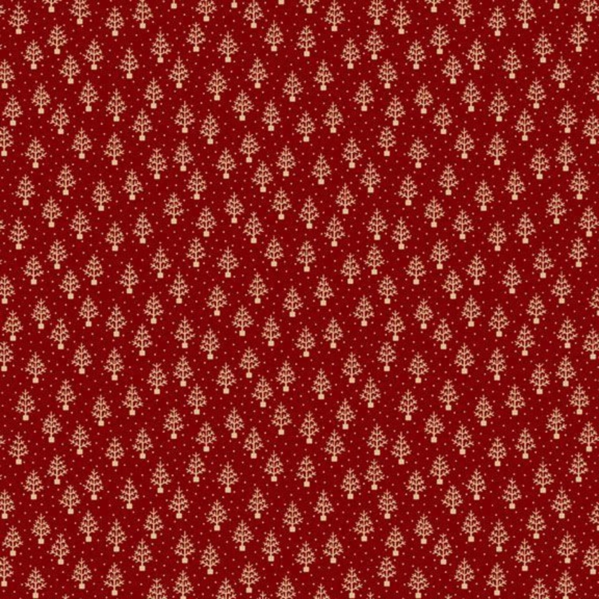 cotton fabric Winter trees on forest green cotton - Judie's Feather Trees - Marcus Fabrics - R330622