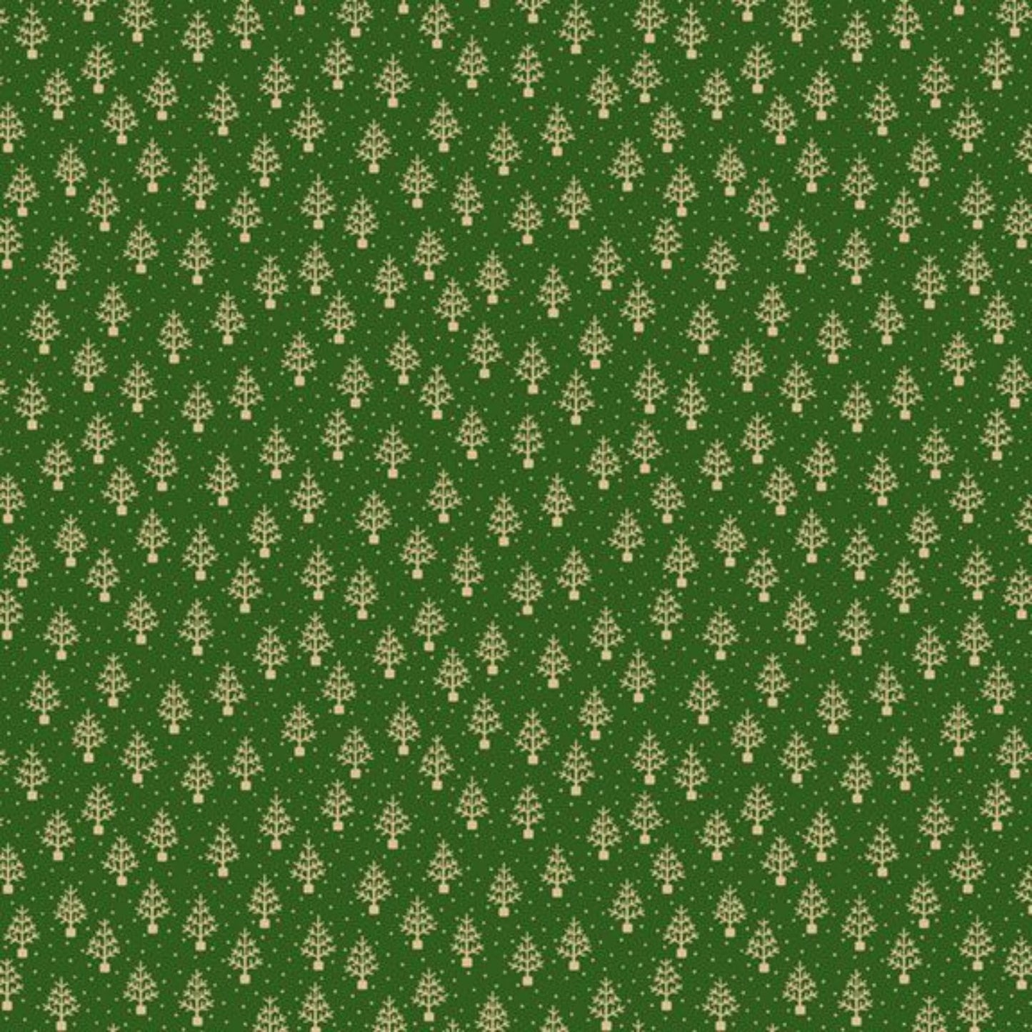 cotton fabric Winter trees on forest green cotton - Judie's Feather Trees - Marcus Fabrics - R330622
