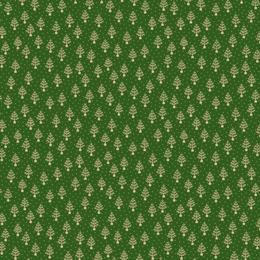 cotton fabric Winter trees on forest green cotton - Judie's Feather Trees - Marcus Fabrics - R330622