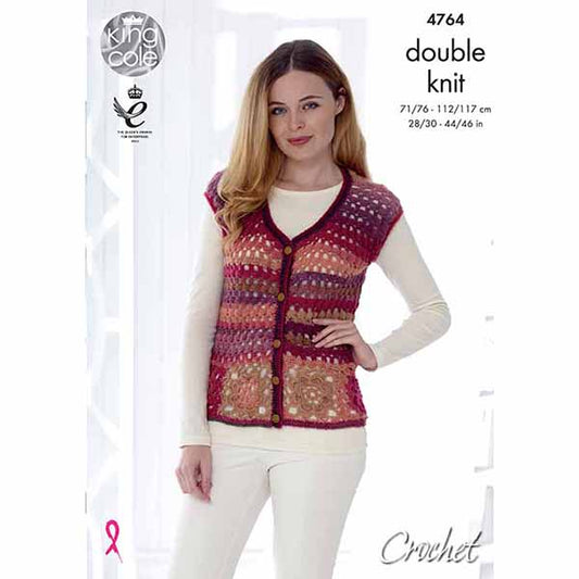 Women's Cardigan Plus Accessories crochet pattern DK - King Cole 4764