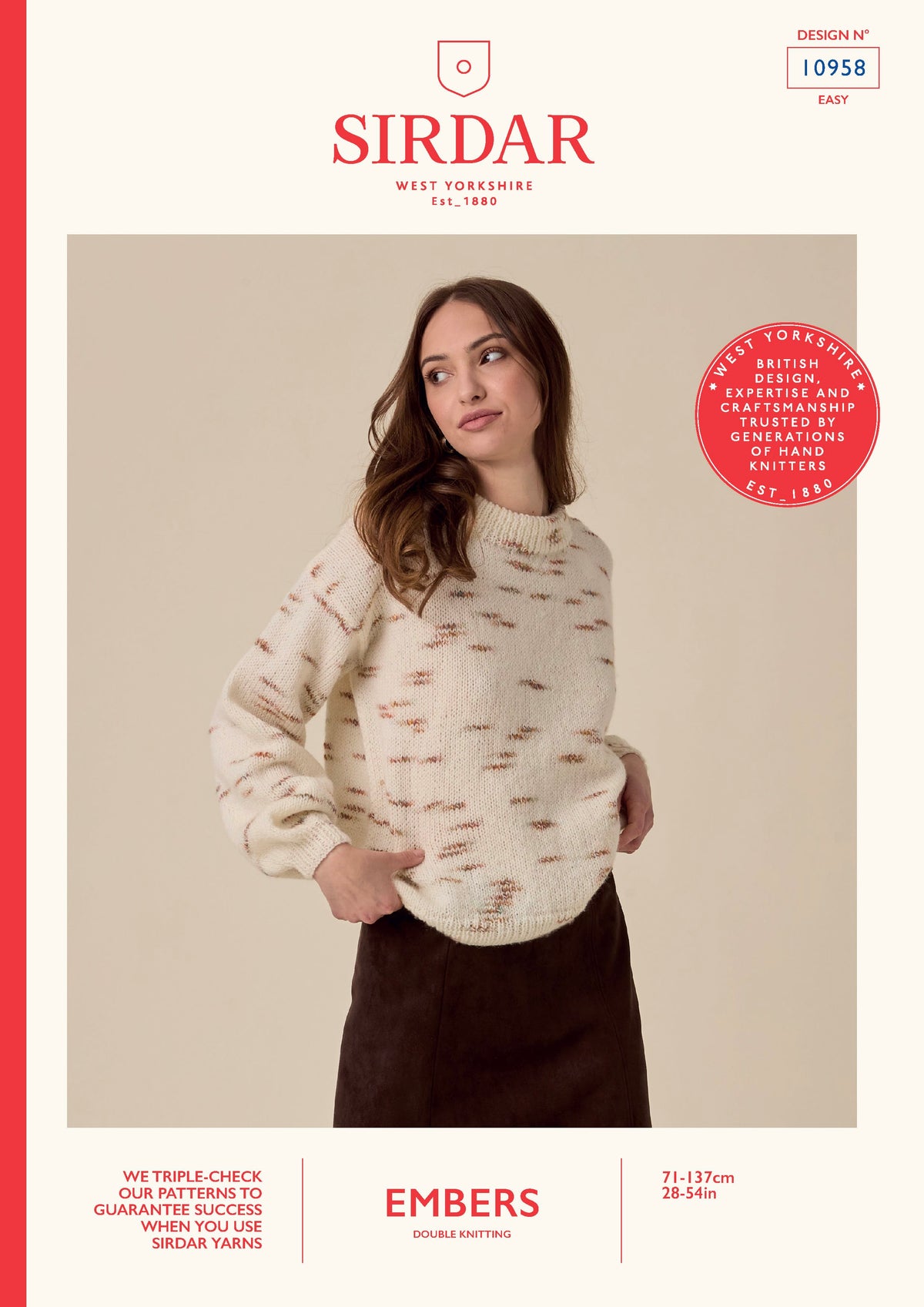Women's Jumper knitting pattern DK - Sirdar 10958
