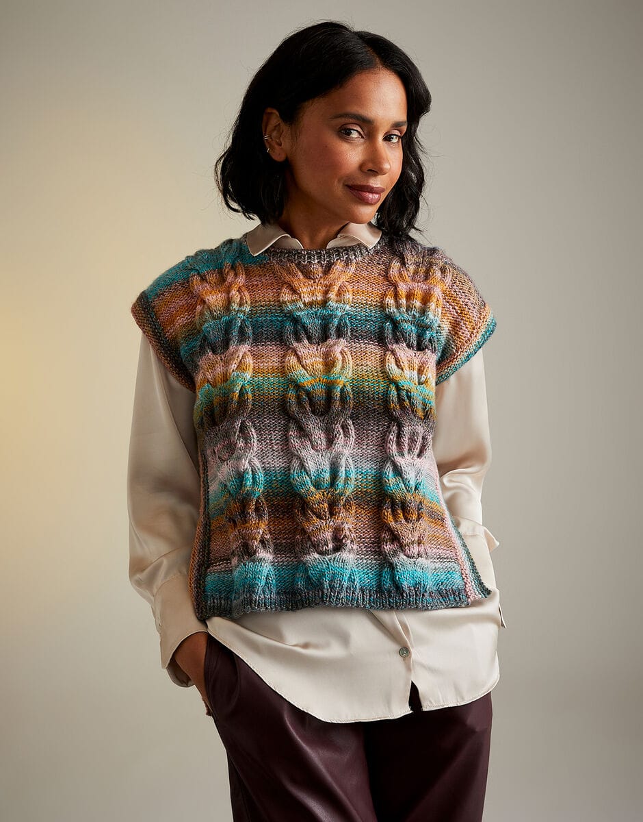 Women's Staghorn Fern Tabard/ Tunic knitting pattern in Aran - Sirdar 10717