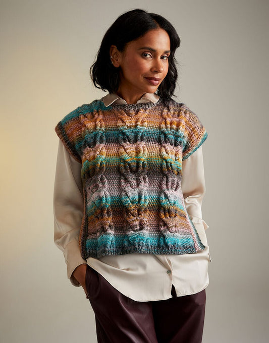 Women's Staghorn Fern Tabard/ Tunic knitting pattern in Aran - Sirdar 10717