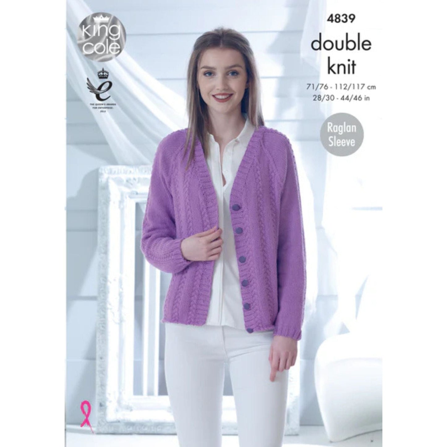 Women's Sweater and Cardigan knitted pattern-King Cole 4839
