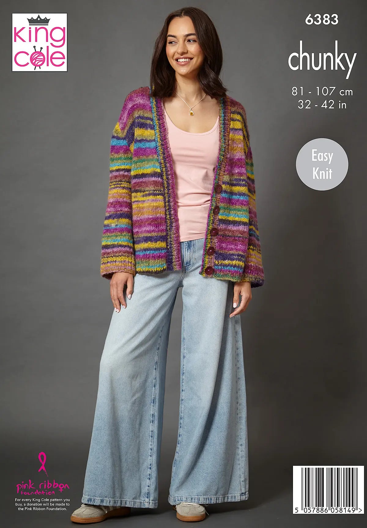 Women's Sweater and Cardigan knitting pattern in chunky - King Cole 6383