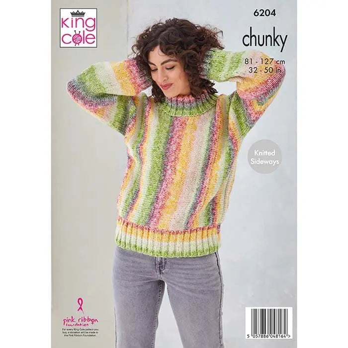 Women's Sweater and Jacket knitting pattern in chunky - King Cole 6204