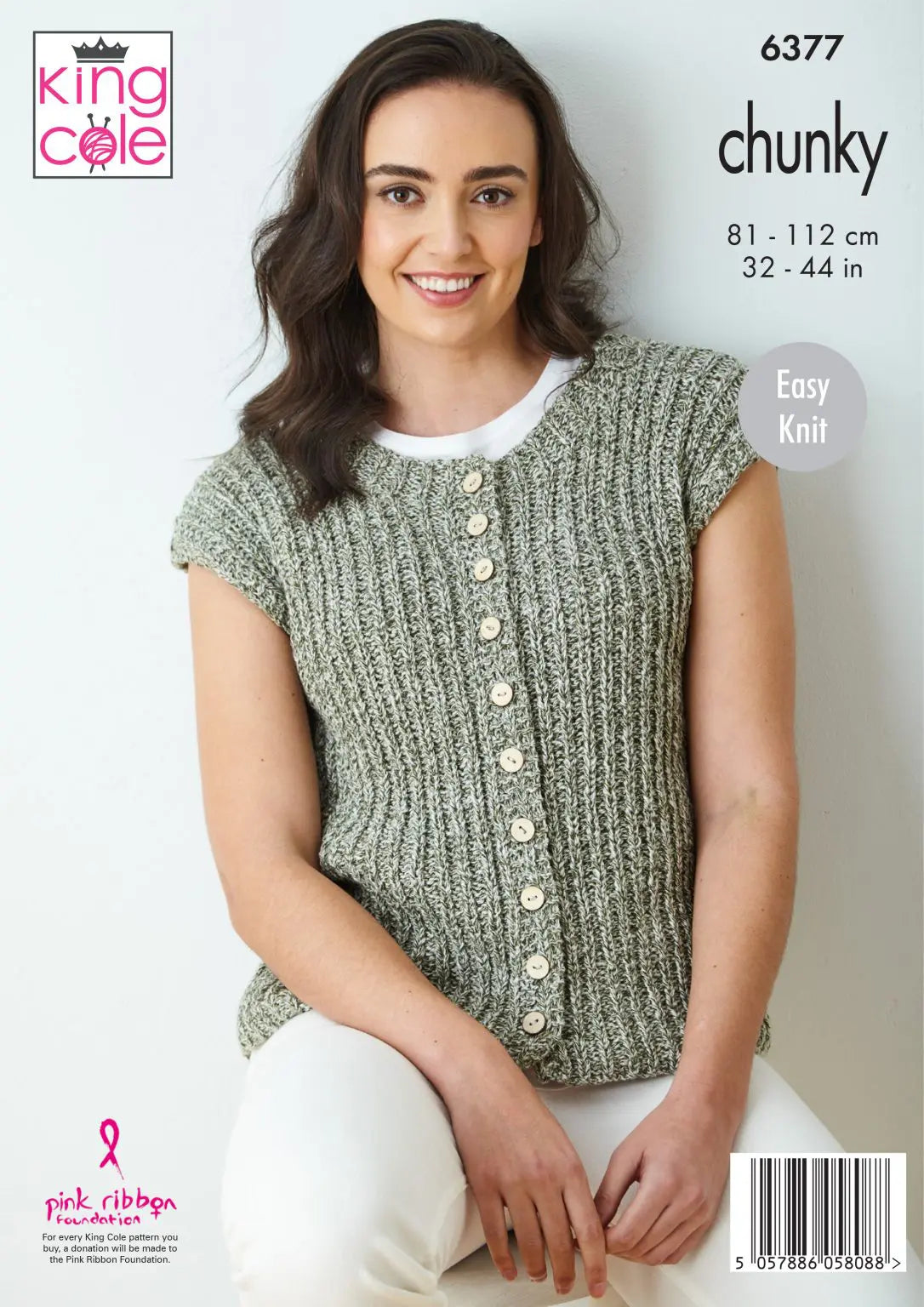 Women's Sweater and Waistcoat knitting pattern in chunky - King Cole 6377