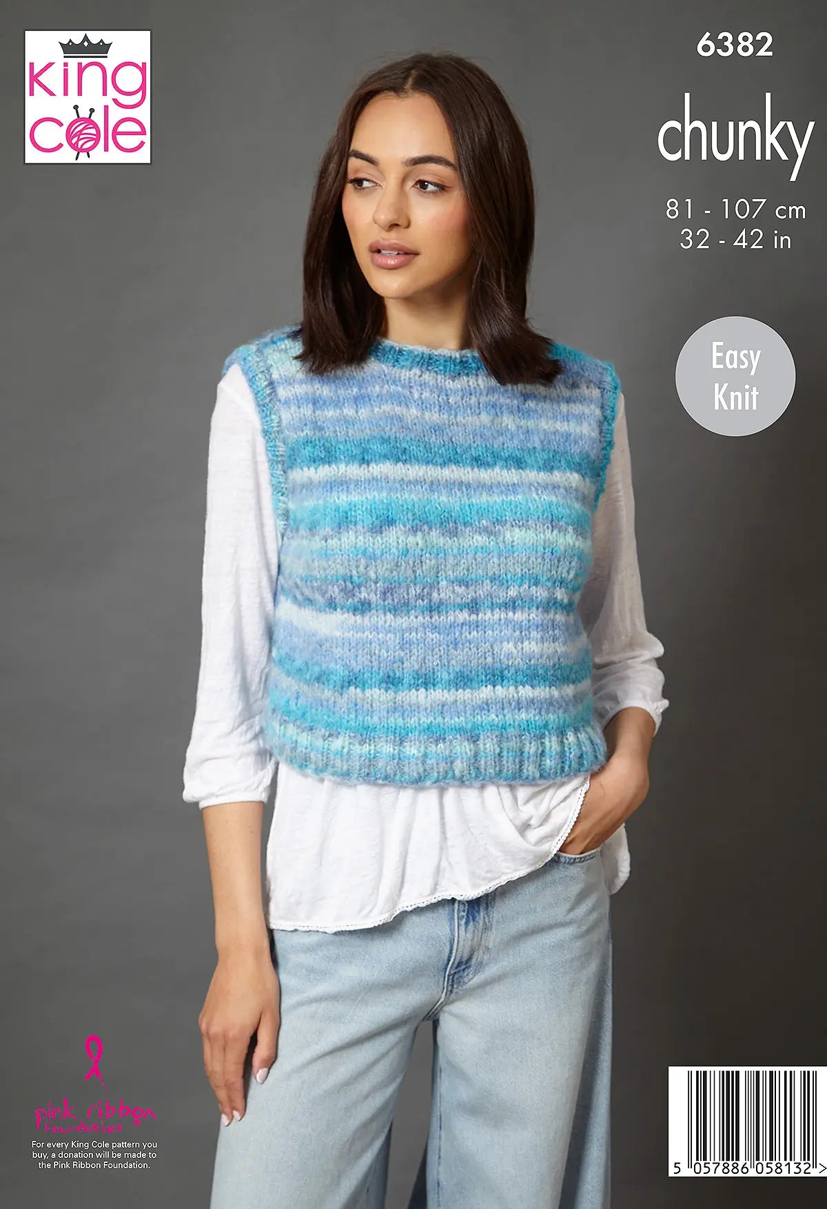Women's Waistcoat and Tank Top knitting pattern in chunky - King Cole 6382