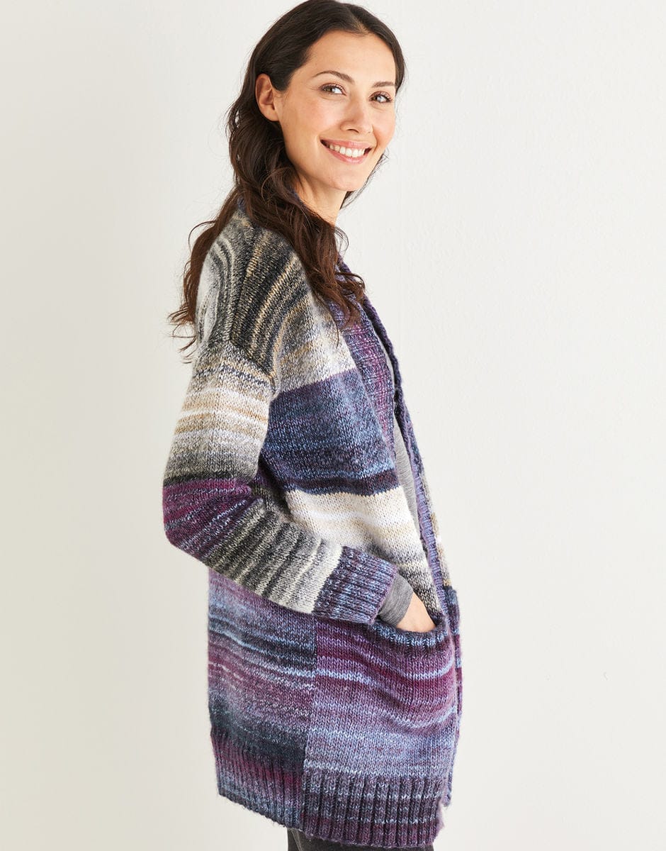 Women's Wide Rib Longline Cardigan knitting pattern in Aran - Sirdar 10138