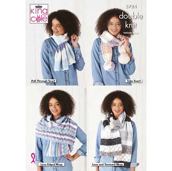 Women's Wraps knitting pattern DK - King Cole 5784