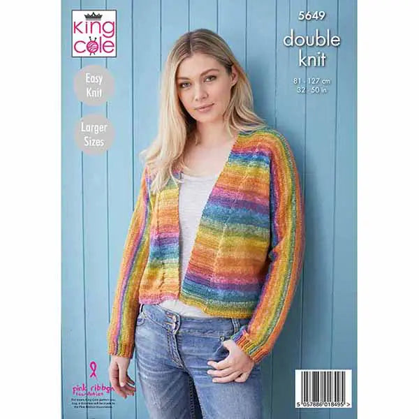 Womens Cardigans knitting pattern double knit - King Cole 5649